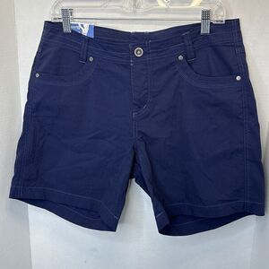 New! Kuhl Size 10 Kurve Shorts 7” Inseam Stretch Denim Mid Rise Navy Blue